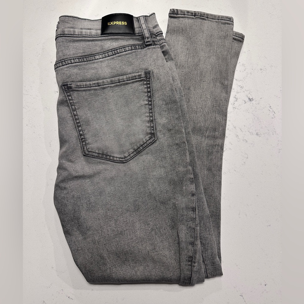 Express Women's Charcoal Gray Skinny Jeans
